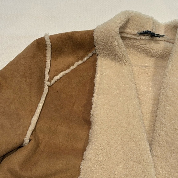 Saks 5th Avenue Faux Shearling Tan Coat - Picture 7 of 9